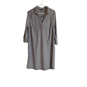 Black and White Striped Asymmetrical Dress